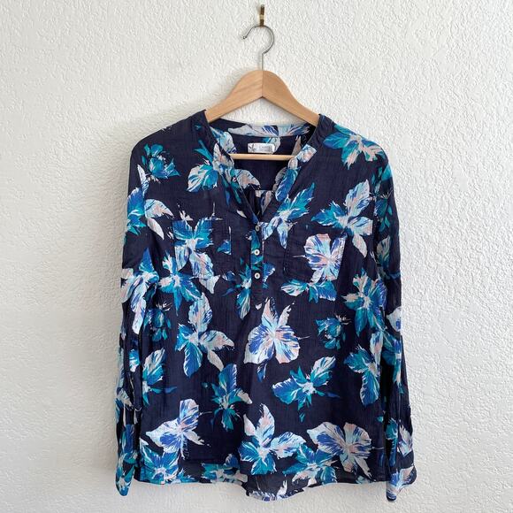 Carve Designs Dylan Gauze Shirt Stargazer Floral 100% Organic Cotton Gauze Top - Picture 2 of 10